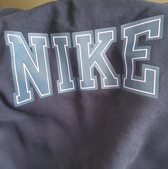 ✨️Nike sweatshirt sz M navy & light lavender lettering, with flaws. - Picture 8 of 11